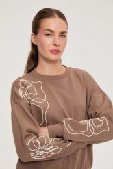 Bluza z długim rękawem z aplikacją. Bluzy MOODO, l, z aplikacjami, z bawełny, bez ramiączek, bez kaptura. Za 139.99 zł.