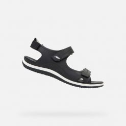 Sandały GEOX D SANDAL VEGA A Czarny. Czarne sandały Geox, bez wzorów, z syntetyku, bez obcasa, bez zapięcia. Za 331.99 zł.