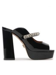 Kurt Geiger Klapki Duke Platform Peep Toe 9559200309 Czarny. Czarne klapki Kurt Geiger, bez wzorów, ze skóry, z otwartym noskiem, bez obcasa, bez zapięcia. Za 789.99 zł.