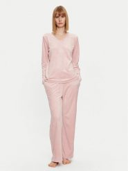 Selmark Piżama Polar Soft P6273 Różowy Regular Fit. Czerwone bluzy z polaru Selmark, bez wzorów, z polaru. Za 259.99 zł.