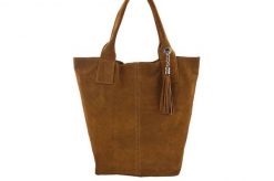 Shopper bag skórzany BARBERINI'S j. brązowy 375/8-12. Brązowe shopper bag Barberinis, bez wzorów, ze skóry, biznesowe, zamszowe, bez dodatków. Za 199.99 zł.