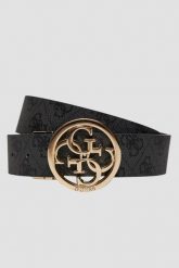 GUESS Czarny dwustronny damski pasek w monogram Noelle REV H35, Rozmiar S. Czarne paski Guess, z aplikacjami, z jeansu, eleganckie. W wyprzedaży za 169.99 zł.