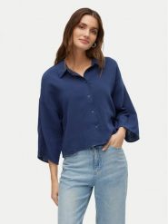 Vero Moda Koszula Natali 10279685 Granatowy Standard Fit. Niebieskie koszule Vero Moda, xl, bez wzorów, z bawełny, bez kołnierzyka, bez ramiączek. Za 109.99 zł.