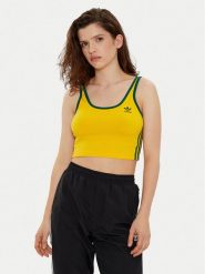 Adidas Top adicolor 3-Stripes JP2291 Żółty Slim Fit. Żółte topy adidas, l, bez wzorów, z bawełny, bez kołnierzyka, bez ramiączek. Za 79.99 zł.