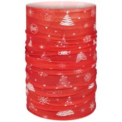 Komin na szyję dla dorosłych Original EcoStretch Holiday Scarf 1347698171000. Czerwone szaliki i kominy Buff, bez wzorów, z elastanu. Za 72.99 zł.