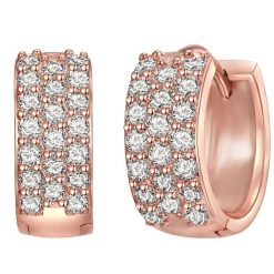 Lulu & Jane Kolczyki Mosiadz Różowy złoty 1 ct Damski. Czerwone kolczyki Lulu & Jane, z cyrkonią, pozłacane. Za 109.99 zł.