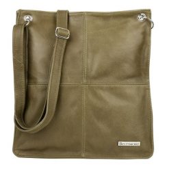 Oliwkowa damska skórzana na ramię torebka Beltimore skóra 972. Zielone torebki klasyczne bez wzorów, ze skóry, na ramię, bez dodatków. Za 219.99 zł.