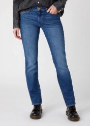 WRANGLER damskie spodnie jeansowe STRAIGHT AIRBLUE 112141301. Jeansy Wrangler, l, bez wzorów, z jeansu. Za 179.99 zł.
