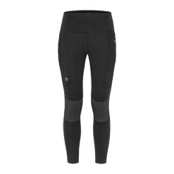 Legginsy trekkingowe damskie Fjällräven Abisko Trekking Tights Pro. Czarne legginsy Fjällräven, bez wzorów, z elastanu, sportowe. Za 619.99 zł.