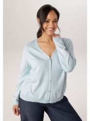 Aniston Kardigan w kolorze błękitnym rozmiar: 44. Niebieskie swetry Aniston, bez wzorów, bez ramiączek. Za 130.99 zł.