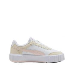 Buty PUMA Carina Mia Białe/Kwiat Jaśminu/Śnieg Alpinski. Białe buty do biegania Puma, na zimę, bez wzorów, z materiału, bez zapięcia, do biegania. Za 269.50 zł.