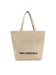 KARL LAGERFELD Torebka A1W50072 Beżowy. Brązowe shopper bag KARL LAGERFELD, bez wzorów, z materiału, bez dodatków. Za 209.99 zł.