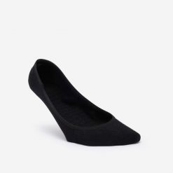 Skarpety balerinki x2. Czarne skarpetki Decathlon, bez wzorów, z bawełny. W wyprzedaży za 19.99 zł.