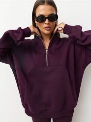 Bluza half-zip z bawełną - czerwony. Czerwone bluzy bez kaptura Sinsay, l, bez wzorów, z bawełny, bez kaptura. Za 49.99 zł.