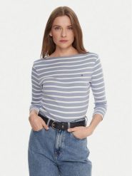 Tommy Hilfiger Bluzka WW0WW40589 Błękitny Regular Fit. Niebieskie bluzki Tommy Hilfiger, xxl, bez wzorów, z bawełny, bez kołnierzyka, bez ramiączek. Za 209.99 zł.