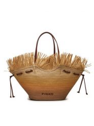 Pinko Torebka Pagoda Extra Shopper . PE 24 PLTT 102911 A1R6 Beżowy. Brązowe shopper bag Pinko, bez wzorów, z tworzywa sztucznego, bez dodatków. Za 1,929.00 zł.