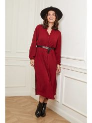 Curvy Lady Sukienka w kolorze czerwonym rozmiar: 48/50. Czerwone sukienki Curvy Lady, bez wzorów, ze skóry, klasyczne, bez kołnierzyka, bez ramiączek, midi. Za 108.49 zł.