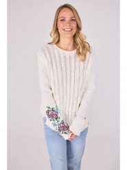LIEBLINGSSTÜCK Sweter "Tricia" w kolorze białym rozmiar: 36. Białe swetry LIEBLINGSSTÜCK, bez wzorów, ze splotem, bez ramiączek. Za 292.89 zł.