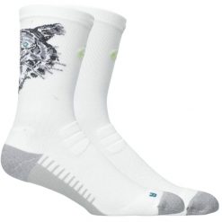 Skarpetki sportowe dla dorosłych Performance Run Sock Crew. Białe skarpetki ASICS, bez wzorów, z materiału. Za 79.99 zł.