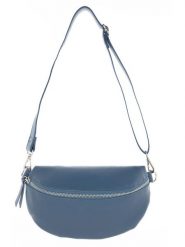 Zwillingsherz Skórzana saszetka "Crossbody" w kolorze niebieskim - 23 x 14 cm rozmiar: onesize. Niebieskie nerki i saszetki Zwillingsherz, bez wzorów, z materiału, sportowe, bez dodatków. Za 136.45 zł.