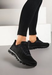 Czarne Buty Sportowe Sneakersy z Tłoczoną Podeszwą Leathrose. Czarne buty sportowe lifestyle Born2be, na lato, bez wzorów, z jeansu, bez zapięcia. W wyprzedaży za 72.24 zł.