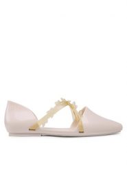 Melissa Baleriny Pointy Striple Fly Ad 33638 Beżowy. Brązowe baleriny Melissa, bez wzorów, z tworzywa sztucznego, bez obcasa, bez zapięcia. Za 229.99 zł.
