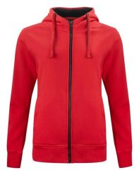 Clique Classic Hoody Full Zip Women - Damska bluza z kapturem na zamek. Czerwone bluzy CLIQUE, s, bez wzorów, z bawełny, z kapturem. Za 329.85 zł.