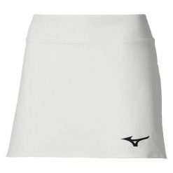 Damskie spódnico-spodenki Mizuno Flex Wos. Białe szorty sportowe Mizuno, bez wzorów, z materiału, na fitness i siłownię. Za 87.99 zł.