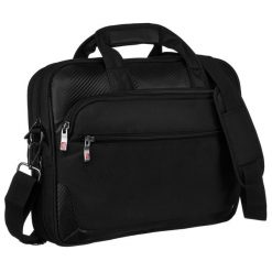 Torba na laptopa Peterson PTN GBP-21-2-C czarna. Czarne torby na laptopa Peterson, bez wzorów, ze skóry. Za 199.99 zł.