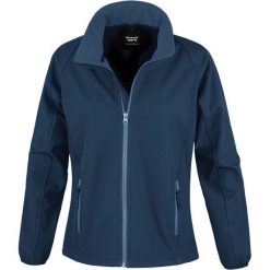 Kurtka Result Softshell Femme Printable. Niebieskie kurtki RESULT, bez wzorów, z softshellu, bez kaptura. Za 114.15 zł.