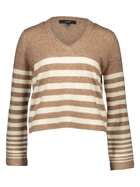 Vero Moda Sweter "Hurricane" w kolorze brązowo-beżowym rozmiar: S. Białe swetry Vero Moda, s, bez wzorów, bez ramiączek. Za 61.17 zł.