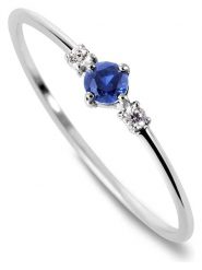OR Carats Złoty pierścionek z diamentem i szafirem rozmiar: 60. Niebieskie pierścionki OR Carats, z diamentem, złote. Za 630.99 zł.