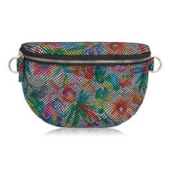 Nerka damska skórzana w kwiaty saszetka na pas Paolo Peruzzi T-36-C. Szare nerki i saszetki bez wzorów, ze skóry, małe, bez dodatków. Za 149.00 zł.