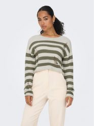 ONLY Sweter 15300376 Zielony Regular Fit. Zielone swetry ONLY, l, bez wzorów, z syntetyku, bez ramiączek. Za 89.99 zł.