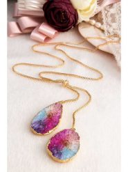 Pierres delicates Pozłacany naszyjnik z elementami ozdobnymi - dł. 60 cm rozmiar: onesize. Żółte naszyjniki Pierres delicates, z materiału, z kwarcem, pozłacane. Za 52.99 zł.