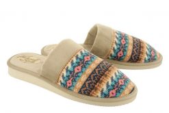 METEOR 071 SWETER NORWESKI beżowy, kapcie damskie. Brązowe kapcie Meteor, bez wzorów. Za 47.99 zł.