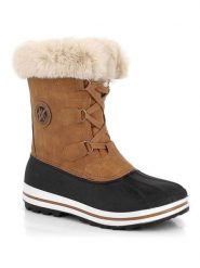 Kimberfeel Kozaki zimowe "Elisa" w kolorze jasnobrązowym rozmiar: 37. Brązowe kozaki Kimberfeel, na zimę, bez wzorów, z materiału, eleganckie, bez obcasa, bez zapięcia. Za 260.99 zł.