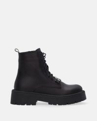 CZARNE WORKERY Z OZDOBĄ 309206 BLACK. Czarne botki Venezia, z aplikacjami, ze skóry, bez obcasa, bez zapięcia. Za 279.00 zł.