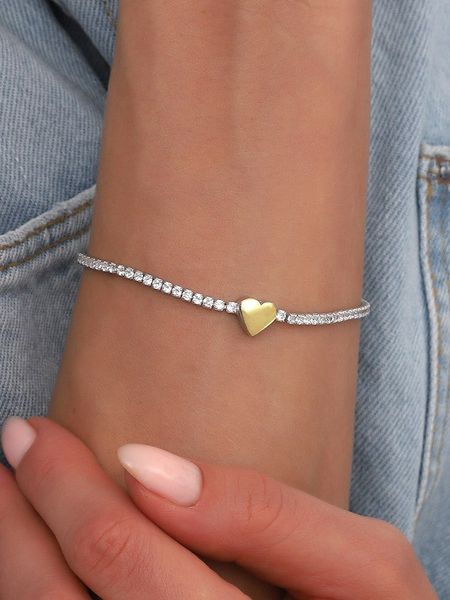 Lodie Silver Pozłacana bransoletka z cyrkoniami rozmiar: onesize. Szare bransoletki Lodie Silver, z cyrkonią, pozłacane. Za 153.34 zł.