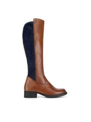 Rieker Kozaki Z9591-23 Brązowy. Brązowe kozaki Rieker, bez wzorów, ze skóry, bez obcasa, na płaskiej podeszwie, bez zapięcia. Za 399.00 zł.