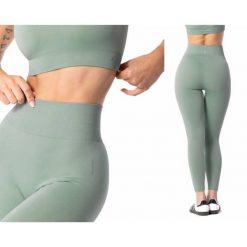Legginsy treningowe damskie Carpatree Simply Seamless. Zielone legginsy Carpatree, bez wzorów, sportowe. Za 110.99 zł.