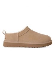 UGG Skórzane botki w kolorze beżowym rozmiar: 39. Brązowe botki UGG, bez wzorów, bez obcasa, bez zapięcia. Za 567.00 zł.