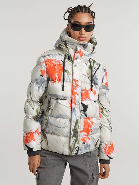 G-Star Kurtka pikowana w kolorze kremowo-pomarańczowym rozmiar: XS. Brązowe kurtki G-Star, xs, bez wzorów, retro, bez kaptura. Za 327.87 zł.