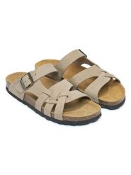 Mandel Skórzane klapki w kolorze szarobrązowym rozmiar: 38. Brązowe klapki Mandel, bez wzorów, z nubiku, klasyczne, z otwartym noskiem, bez obcasa, bez zapięcia. Za 152.99 zł.