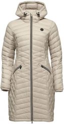 Damski płaszcz pętelkowy Jemina beżowy. Brązowe płaszcze Scarpa, na zimę, s, bez wzorów, z materiału, eleganckie, bez kaptura. Za 229.79 zł.