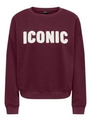 ONLY Bluza w kolorze bordowym rozmiar: S. Czerwone bluzy ONLY, s, bez wzorów, bez kaptura. Za 85.45 zł.