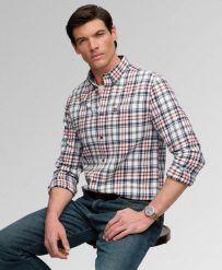 Superdry Koszula Lumberjack z długim rękawem 100% bawełna organiczna. Białe koszule Superdry, xl, bez wzorów, z bawełny, klasyczne, bez kołnierzyka, bez ramiączek. Za 365.75 zł.