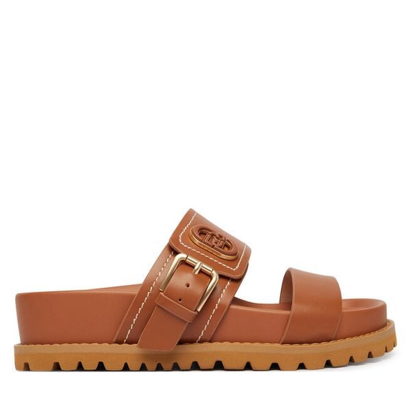 Klapki Liu Jo. Brązowe klapki Liu Jo, bez wzorów, bez obcasa, bez zapięcia. Za 469.99 zł.