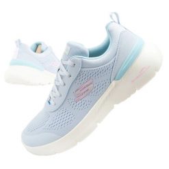 Buty Skechers Air Dynamight 2.0 sneakersy 150370/PWPK niebieskie. Niebieskie buty treningowe bez wzorów, z gumy, bez zapięcia. Za 404.43 zł.