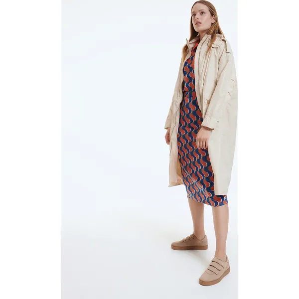 Parka z kapturem - Kremowy. Białe płaszcze Reserved, l, bez wzorów, z kapturem. Za 239.99 zł.